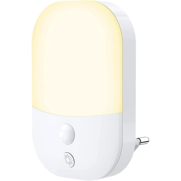 Veilleuse LED, veilleuse à prise électrique pour capteur de lumière,  veilleuse Plug and Play pour enfants pour chambre, cuisine, couloir,  escalier, salon, blanc chaud 