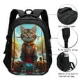 thumbnail image 3 of Daiia Riverside Meditating Cat Pattern USB Charging Backpack for Men and Women, Anti-Theft Backpack,Travel Backpack,School Backpack,College Backpack,Laptop Backpack, 3 of 7