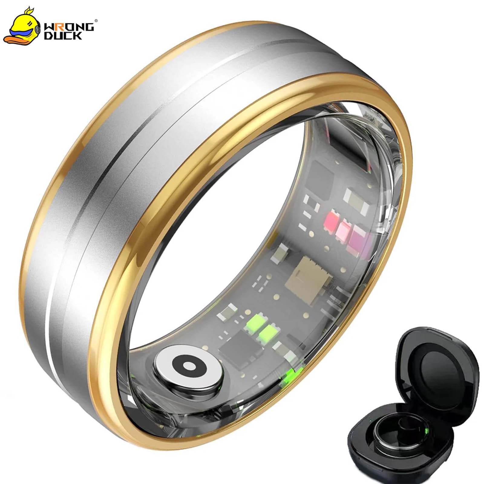 Wrongduck Circular Fitness Tracking Ring for Women Men, Bluetooth Activity Tracker Ring, Sleep Tracking, Multi Sport Modes, Waterproof Design, No Subscription, iOS & Android