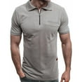 thumbnail image 2 of Solid Color Polo Shirts Men Turn Down Collar Short Sleeve Tees Pocket Zipper Casual Fitness Tops, 2 of 2
