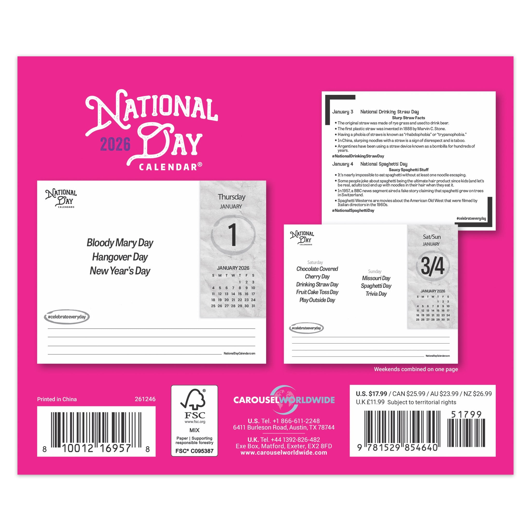 National Day OFFICIAL | 2026 6x5" Daily Desktop Box Calendar