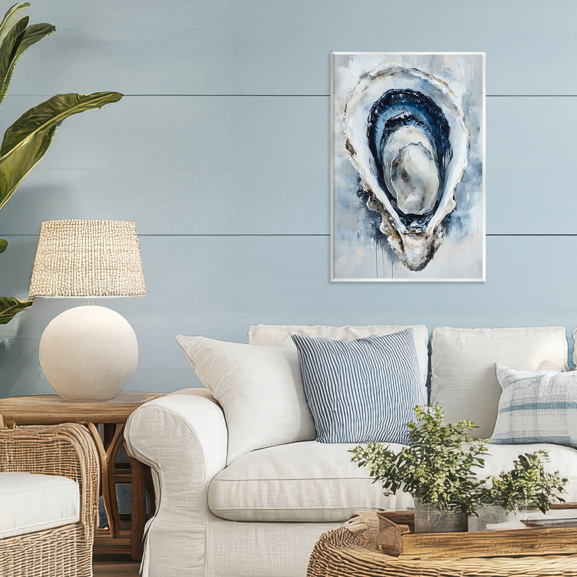 Stupell Industries Blue Oyster Shell Interior Wall Plaque Art, design by Creative Studio