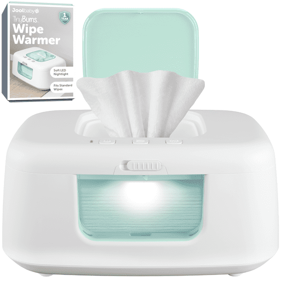 Jool Baby Tiny Bums Wipe Warmer and Baby Wipes Dispenser with Soft LED Nightlight, Aqua