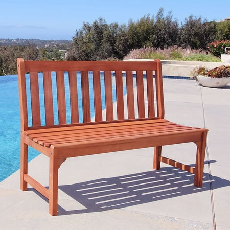 Malibu Eco-friendly 4-foot Outdoor Hardwood Garden Armless Bench