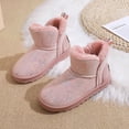 thumbnail image 3 of Kids Boys Girls Snow Boots Slip On Ankle Booties Waterproof Faux Fur Lined for Children Outdoor Winter Shoes, 3 of 5