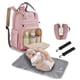 thumbnail image 1 of Pañalera Mochila Para Bebe Mama Moderna Impermeable De Viaje Modelo Rosa, 1 of 4