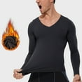 thumbnail image 2 of hotojiny Men's Thermal Shirt Fleece Lined Long Sleeve Athletic Base Layer Undershirt Stretchy Slim Fit V Neck Workout Top, 2 of 7