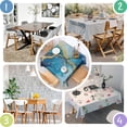 thumbnail image 4 of Blue Gold Wave Marble Pattern Square Tablecloth,Waterproof Square Table Cover,Wipeable Spillproof Washable Table Cover for Home Kitchen Party Decor 42"X42"(107x107cm), 4 of 6