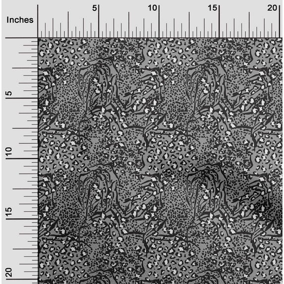 oneOone Georgette Viscose Light Gray Fabric Leopard Animal Skin Dress Material Fabric Print Fabric By The Yard 42 Inch Wide