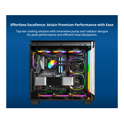MONTECH HyperFlow ARGB 360 - AIO CPU Liquid Cooler, Supports Intel LGA 1851/1700, AMD AM5/AM4, Enhanced 3100RPM Water Pump Design, 3X Metal Pro 12 ARGB Ultimate Cooling Fans - Black