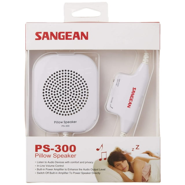 Sangean America, Inc. PS-300 Pillow Speaker with in-line Volume Control and Amplifier (White)