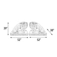 thumbnail image 2 of AFD Symmetrical Pair of 39 Inch Entry Lions in Rough Stone, 2 of 5