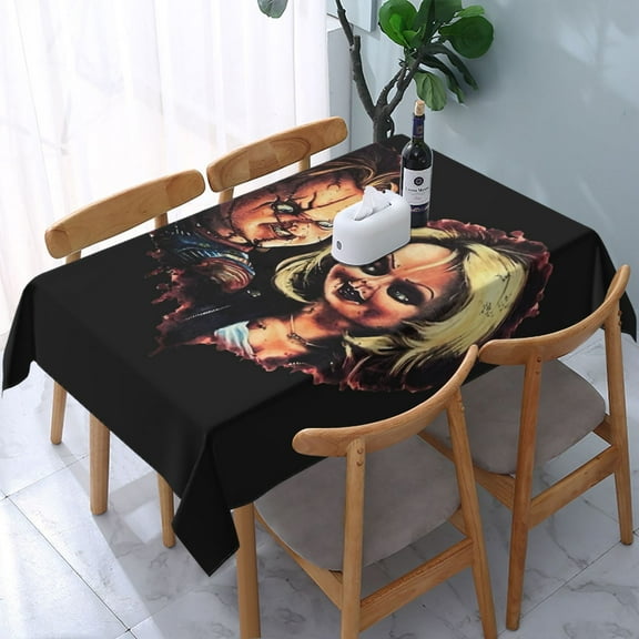 Chucky Tablecloth Halloween Rectangle Versatile Stylish Table Cover for Party Picnic Dinner Decor 54x54in
