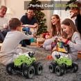 thumbnail image 7 of Remote Control Monster Truck for Kids, 2.4GHz RC Car with 360° Stunts, Spray Mist, LED Lights & Sounds, All Terrain Off-Road Vehicle, Birthday Gift for Boys & Girls Ages 3+（green）, 7 of 7