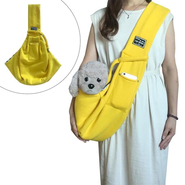 Portabebés para mascotas, de con correa de cabestrillo, de hombro transpirable, perro con cinturón, gato, - Amarillo Los 75x50cm Colco portador de cachorros