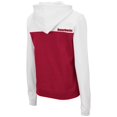 thumbnail image 3 of Women's Colosseum White/Cardinal Arkansas Razorbacks Aidan Lightweight Half-Zip Hoodie, 3 of 3