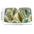 thumbnail image 4 of CMMY Tropical Palm Leaves Banana Jungle Leaf Floral Pattern Fabric Car Shades for Front Windows Sunshade for Car Windshield for Vehicle SUV Truck Protector 55.12*29.92 in, 4 of 7