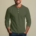 thumbnail image 5 of Lumtrix Mens Long Sleeve Henley Shirts Stretch Casual 3 Button Tee Baisc Plain Slim Fit Henley Lightweight Shirts Dark Green XL, 5 of 8