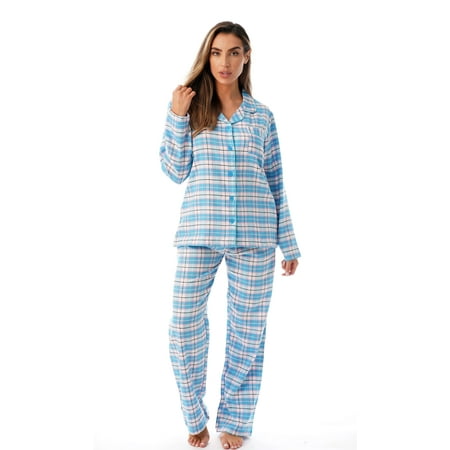 

Just Love Long Sleeve Flannel Pajama Sets for Women 6760-10359-PNK-XL (Blue Small)