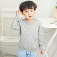thumbnail image 2 of Toddler Baby Pullover Fleece Sweatshirt Winter Newborn Infant Baby Boys Girls Solid Fashion Loose Warm Tops Sweatshirt Clothes Baby Boy Sweaters Gray 100, 2 of 5