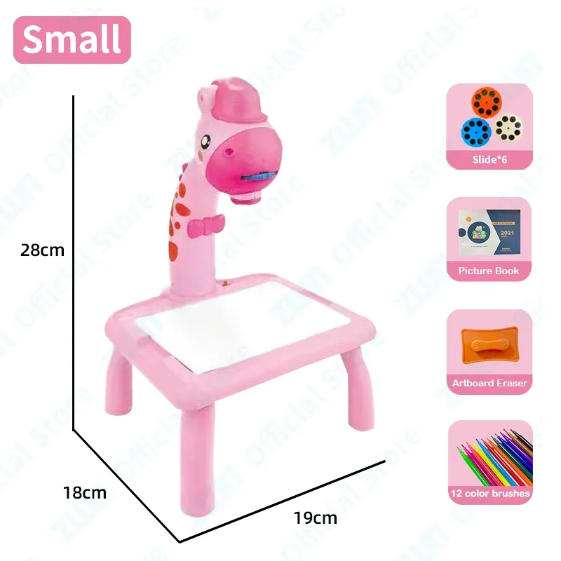 Mesa De Dibujo Proyector Infantil Rosa – Pizarra Luminosa Con Proyector Para Pintar, Juguete Educativo Montessori Para Niños