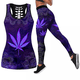 thumbnail image 3 of Conjuntos de yoga con calaveras para mujer, leggings con estampado 3D y camiseta sin mangas hueca, traje de yoga, fitness, leggings suaves de verano para mujer y niña, 3 of 5