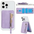 thumbnail image 6 of For iPhone XR Wallet Case Compatible with Magsafe Magnetic 2 in 1 Detachable Card Holder,Women Men,PU Leather RFID Blocking Back Flip Kickstand Credit Slots Shockproof Cover,Purple, 6 of 9