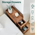 thumbnail image 4 of LEFHDA Modern Narrow Nightstands Set of 2 & Dressers Mid-century Modern Brown Wood Bedside Tables with Drawers, Open Shelf, and Wood Grain Design for Bedroom & Living Room, 4 of 10