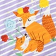 thumbnail image 2 of HILEELANG Toddler Girls Short Sleeve Purple Dresses Easter Summer Cotton Casual Cartoon Animal Fox Pattern Swing Twirly Sundress 2T, 2 of 6