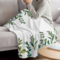 thumbnail image 3 of Eucalyptus Leaves Blanket Soft Cozy Warm Throw Blanket for Couch, Plush Fuzzy Flannel Fleece Blankets for Sofa, Spring Pastoral Botanical Leaf Watercolor Bed Blankets Gifts for Men, 50"x80", 3 of 9