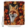 thumbnail image 2 of Fall Orange Maple Leaves Waterproof Fabric Shower Curtain, Autumn Forest Animal Fox Shower Curtain for Bathroom Curtains Bathtubs Hotel Washable Shower Curtains with 12 Hooks Standard 72x72, 2 of 6