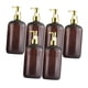 thumbnail image 5 of Dispensador de jabón líquido manual de PET para baño, botella con bomba para fregadero de cocina Marrón dorado 500 ml, 5 of 9