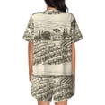 thumbnail image 3 of Bixox Women's Vineyard Landscape Printed Pajama Set 2 Piece Lounge Set Top and Shorts Soft Pajamas, Shorts with Pockets, 3 of 7