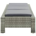 thumbnail image 3 of vidaXL Sunbed with Cushion Grey Poly Rattan, 3 of 5