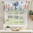 thumbnail image 3 of 2 Panels Sea Turtle Coastal Valance for Windows, Summer Beach Coral Ocean Nautical Light Filtering Kitchen Curtains, Rod Pocket Window Treatment Curtain Valances for Living Room Bedroom, 42"x18", 3 of 9