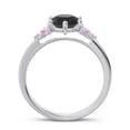 thumbnail image 4 of Diamond-Capitals 2.15 Carat Stunning Round Cut Black Onyx & Pink Sapphire Gemstone Bridal Ring for Women 14K White Gold Size 6, 4 of 7