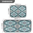 thumbnail image 3 of 2-Piece Kitchen Rugs Set Non-Slip Mats Carpet Floor for Kitchen, Bathroom (19.7"x27.6" & 19.7"x47.2") Pastel Blue Shape Pattern, 3 of 7