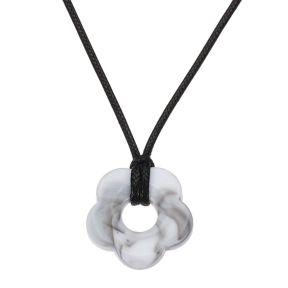 Flower Charms, Acrylic Flower Pendant Necklace Adjustable Chokers, Gray