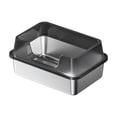 thumbnail image 2 of Deeceymbur Deep Stainless Steel Litter Box Large Semi Enclosed Cat Litter Pan High Sided Anti Scatter Odor Control Kitty Toilet Easy Clean Non Slip Base with Scoop, 2 of 6