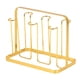 thumbnail image 1 of Estante para secar tazas, soporte para botellas de vidrio, antideslizante, 6 ganchos, soporte para tazas de café, organizador de vasos de vidrio para Dorado, 1 of 10