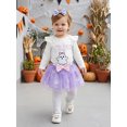 thumbnail image 4 of RUINIXCW Baby Girl First Halloween Outfit Fashion Long Sleeve Pumpkin Embroidery Tops with Tulle Skirt, Headband 3Pcs Fall Set, 4 of 9