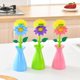 thumbnail image 3 of Juego de cepillos universales Creative Sunflower: cepillo de limpieza de cocina con mango largo y base: mantiene las ollas y sartenes limpias y en buenas condiciones, verde, 3 of 4