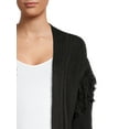 Time and Tru Women's Stitch Fringe Cardigan