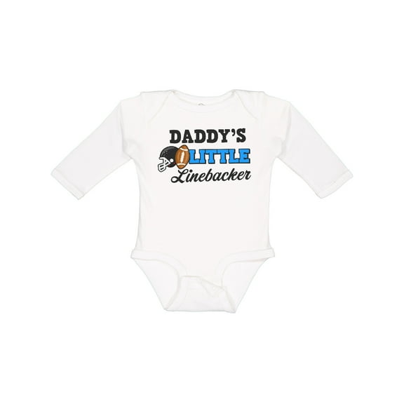 Inktastic Daddy's Little Linebacker Boys or Girls Long Sleeve Baby Bodysuit
