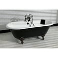 thumbnail image 4 of Aqua Eden VBT7D663013NB5 66-Inch Cast Iron Oval Double Ended Clawfoot Tub (7-Inch Faucet Drillings) in Black/White/Oil Rubbed Bronze, 4 of 12