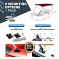 thumbnail image 3 of KNOX 2 Bow Bimini Tops for Boats, Boat Canopy Kit, 600D Canvas, Stainless Steel Bimini Top Hardware, Storage Boot, Fits Most Small Boats & Inflatable Boats, 63" L x 43" H x 39"-55" W (Burgundy), 3 of 7