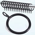 thumbnail image 1 of 20 pcs Metal Curtain Rings with Eyelet, 1-1/4 inch Inner Diameter, Fits Up to 1 Inch Rod, Black, 1 of 5