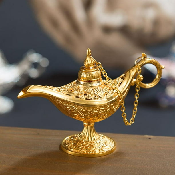 Lámpara De Aladino Vintage Aladdin lámpara cuento de hadas hogar escritorio adorno figuritas decoración (oro) Wdftyju Libre de BPA