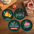 thumbnail image 5 of Christmas Coasters Set, Absorbent Heat Insulating Placemats for Festive Table Decor, Cute Snowman Pattern Party Gift(Green-A), 5 of 6