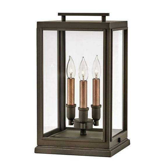 3 Light Large Outdoor Low Voltage Pier Mount Lantern in Traditional Style 10.25 inches Wide By 18 inches High-Oil Rubbed Bronze Finish-E26 Medium
